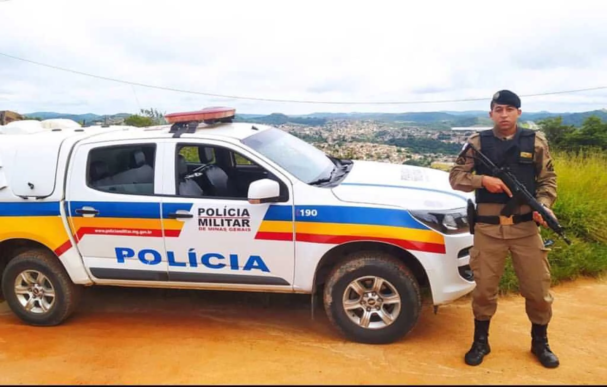 Ariel Fernandes em serviço na Polícia Militar de Minas Gerais